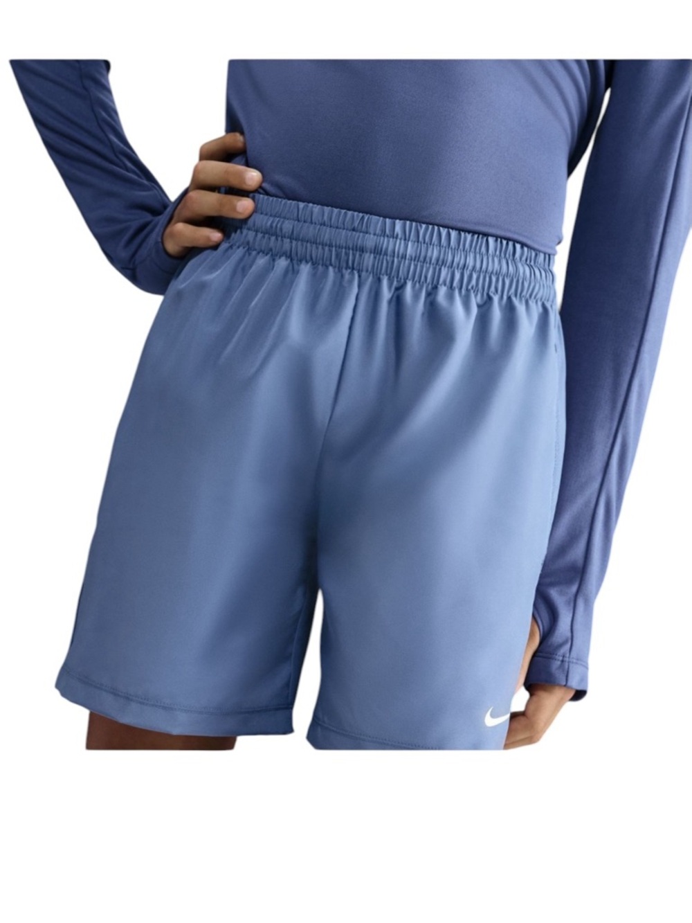 Nike Dri-FIT Training Shorts Boys Small Denim Turquoise Athletic Lightweight